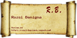 Rozsi Benigna névjegykártya
